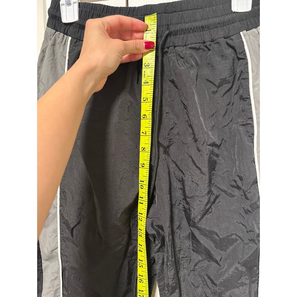 Black and Gray Track Pants with Elastic Waistband - Picture 5 of 7